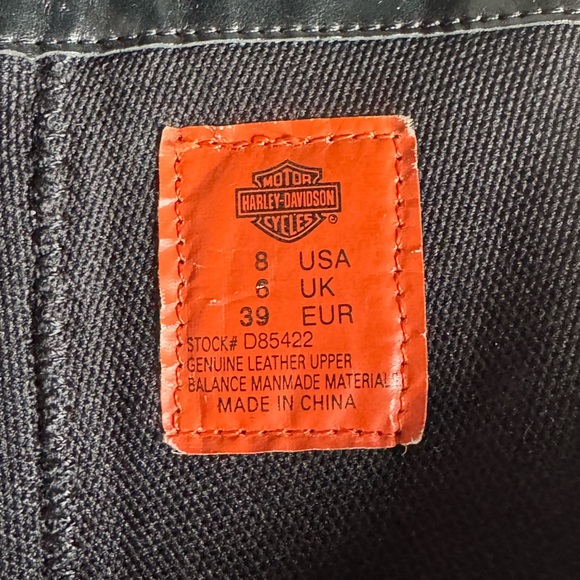 Harley-Davidson Black Heeled Boots Sleek Leather - Picture 4 of 4